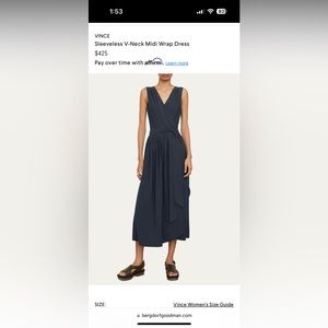 Vince sleeveless midi wrap dress NWOT